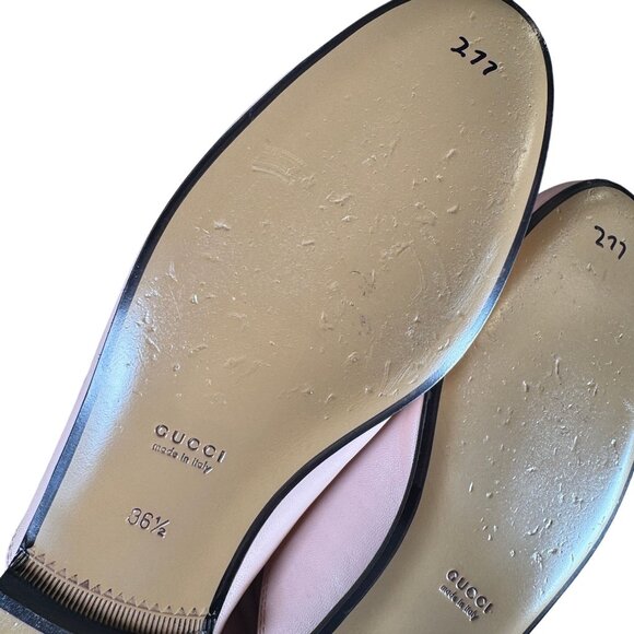 Gucci Princetown Horsebit Loafer Mule Blush Pink Leather Slip-On Flat EU 36.5 - Picture 11 of 12